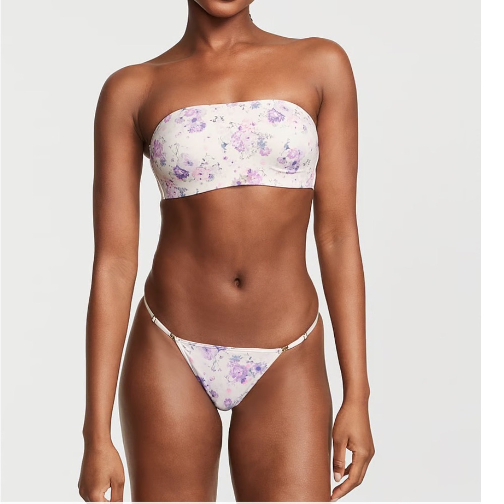 Victoria’s Secret Love Cloud Wireless Strapless Ivory Floral Bra Size Large